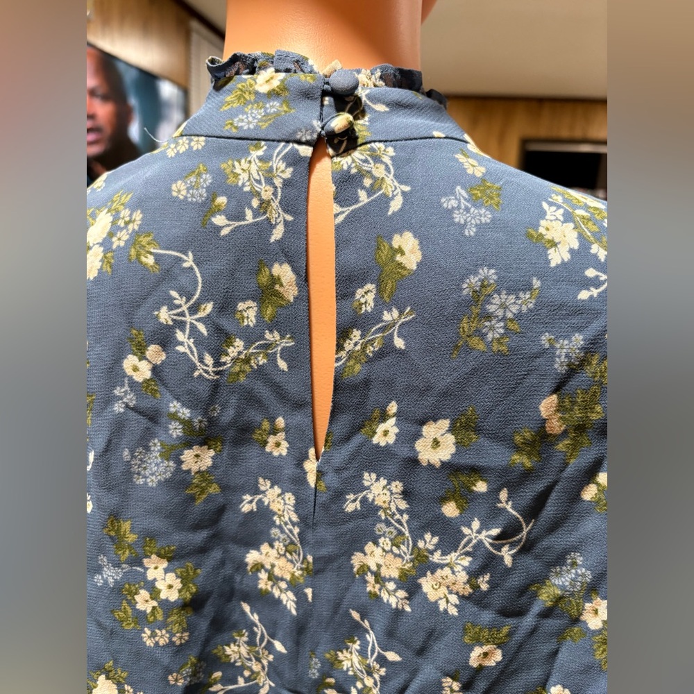 Reformation Blue Floral Long Sleeve Dress - Picture 5 of 6